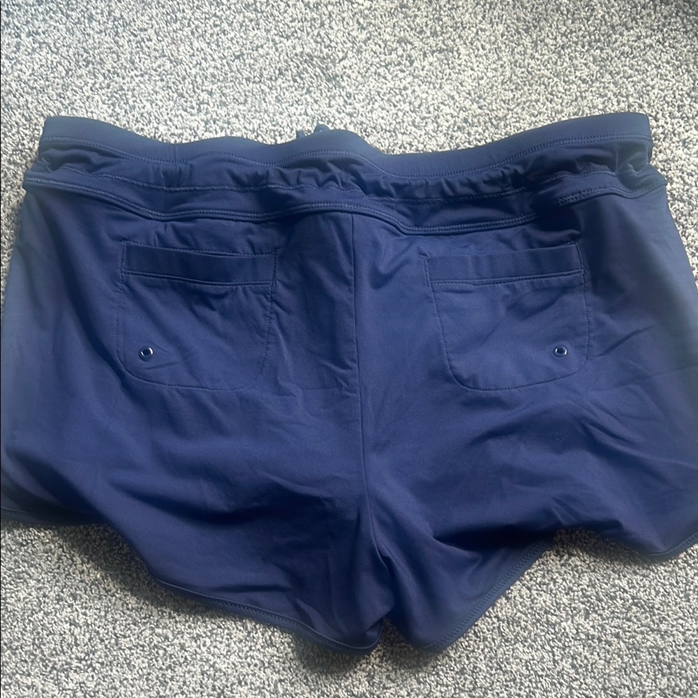 Athleta Blue Athletic Swim Shorts Performance Fit - Picture 2 of 3